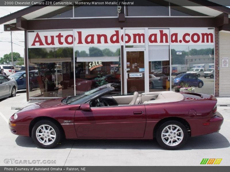 Monterey Maroon Metallic / Neutral 2000 Chevrolet Camaro Z28 Convertible