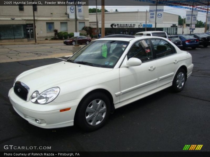 Powder White Pearl / Beige 2005 Hyundai Sonata GL