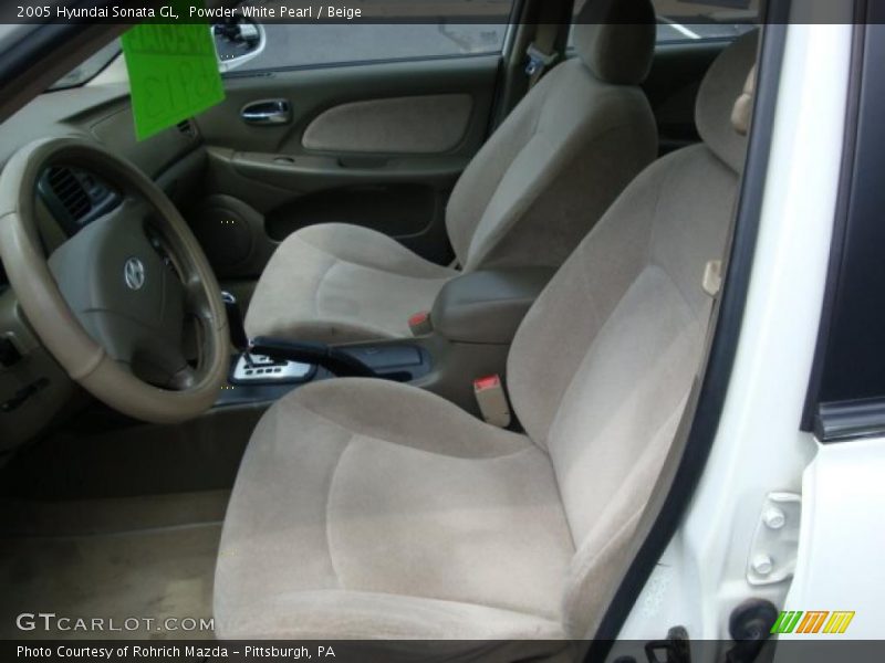 Powder White Pearl / Beige 2005 Hyundai Sonata GL