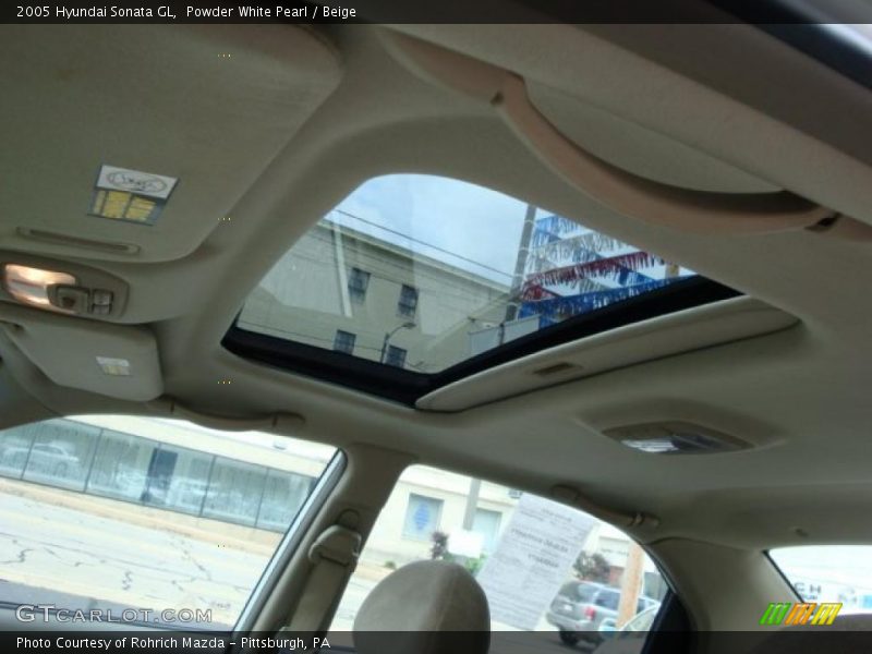 Powder White Pearl / Beige 2005 Hyundai Sonata GL