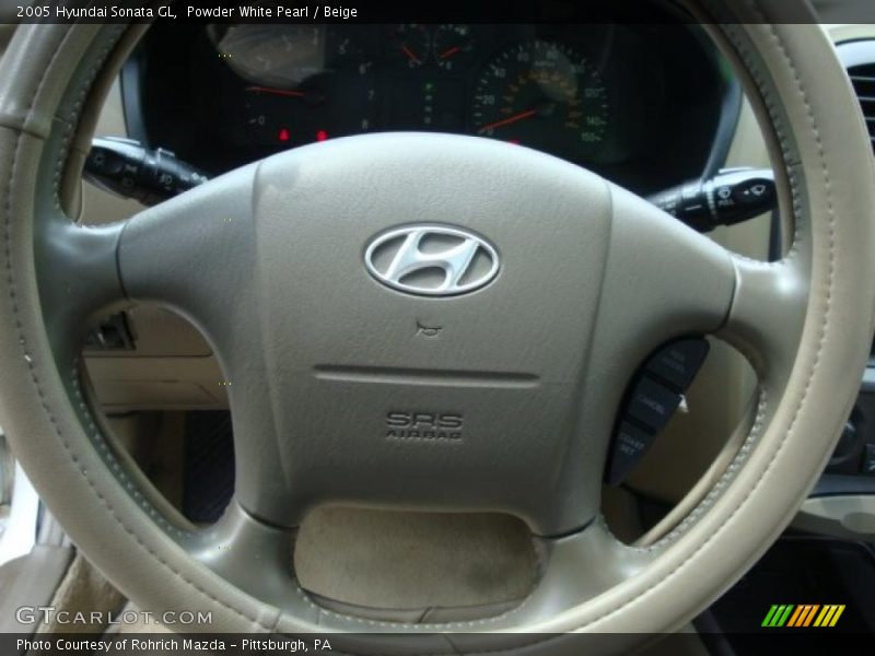 Powder White Pearl / Beige 2005 Hyundai Sonata GL