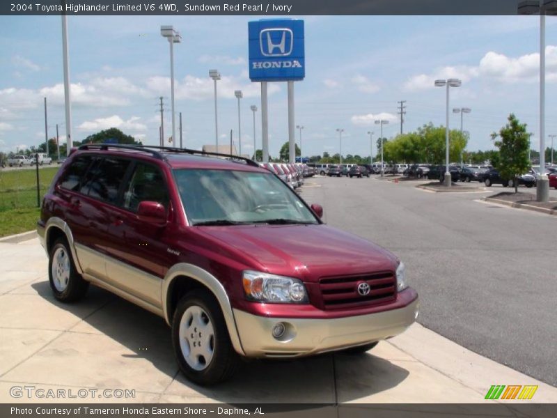 Sundown Red Pearl / Ivory 2004 Toyota Highlander Limited V6 4WD
