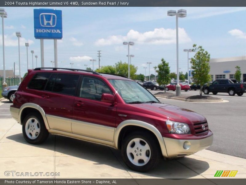 Sundown Red Pearl / Ivory 2004 Toyota Highlander Limited V6 4WD