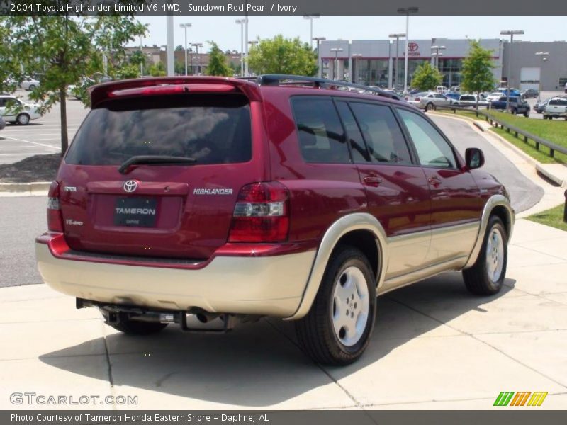 Sundown Red Pearl / Ivory 2004 Toyota Highlander Limited V6 4WD