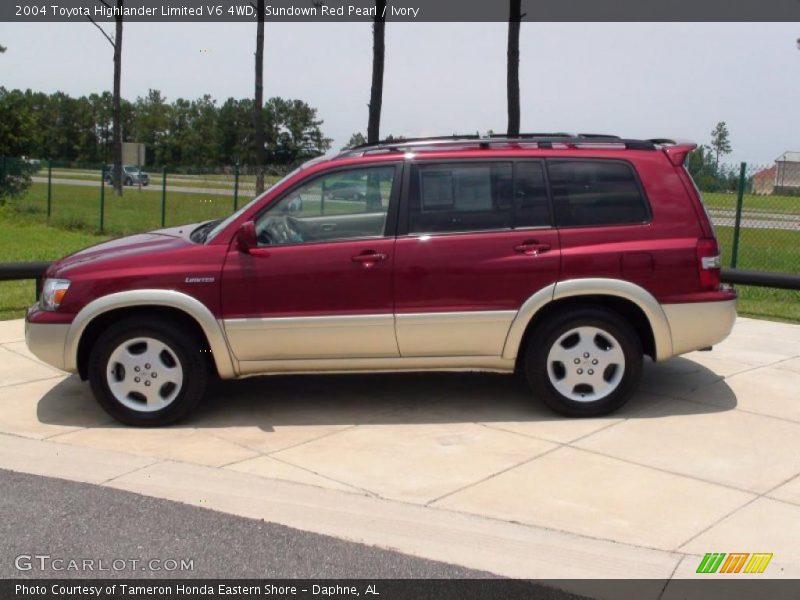 Sundown Red Pearl / Ivory 2004 Toyota Highlander Limited V6 4WD