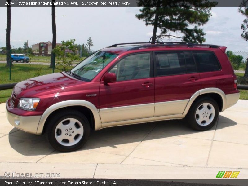 Sundown Red Pearl / Ivory 2004 Toyota Highlander Limited V6 4WD