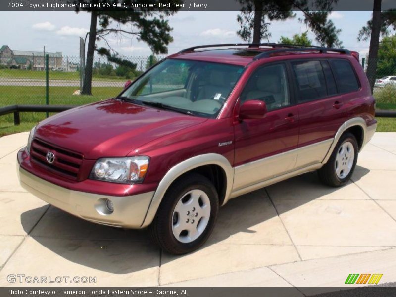 Sundown Red Pearl / Ivory 2004 Toyota Highlander Limited V6 4WD