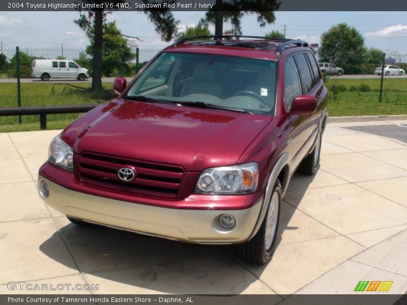 Sundown Red Pearl / Ivory 2004 Toyota Highlander Limited V6 4WD