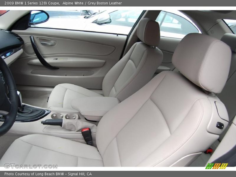 Alpine White / Grey Boston Leather 2009 BMW 1 Series 128i Coupe