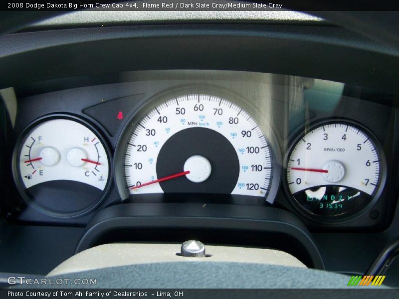 Flame Red / Dark Slate Gray/Medium Slate Gray 2008 Dodge Dakota Big Horn Crew Cab 4x4