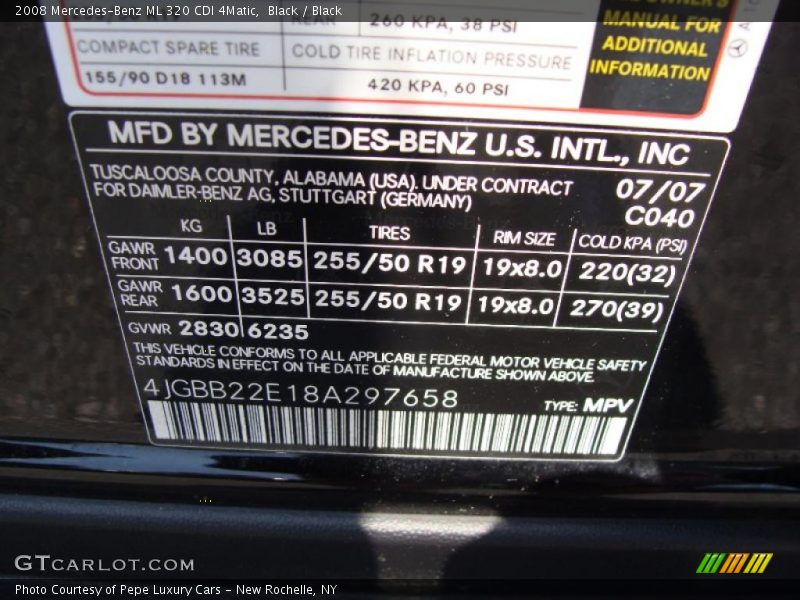 Black / Black 2008 Mercedes-Benz ML 320 CDI 4Matic