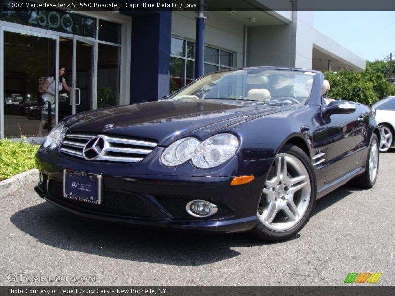 Capri Blue Metallic / Java 2007 Mercedes-Benz SL 550 Roadster