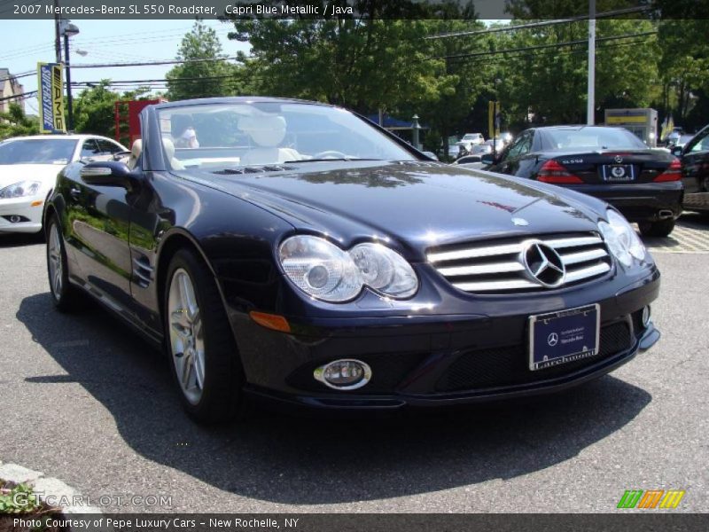 Capri Blue Metallic / Java 2007 Mercedes-Benz SL 550 Roadster