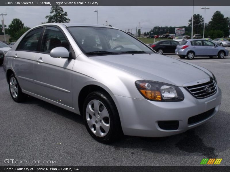 Bright Silver Metallic / Gray 2009 Kia Spectra EX Sedan