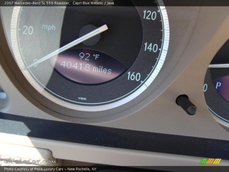 Capri Blue Metallic / Java 2007 Mercedes-Benz SL 550 Roadster