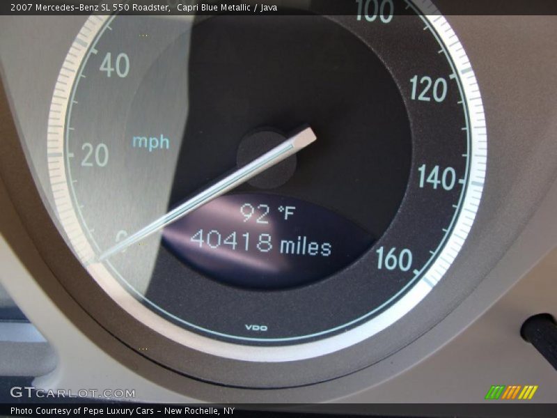 Capri Blue Metallic / Java 2007 Mercedes-Benz SL 550 Roadster