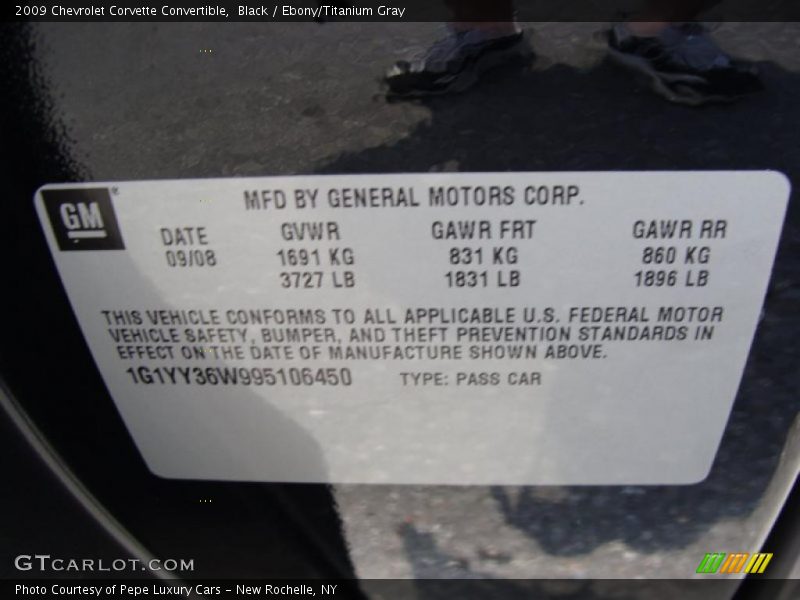 Black / Ebony/Titanium Gray 2009 Chevrolet Corvette Convertible