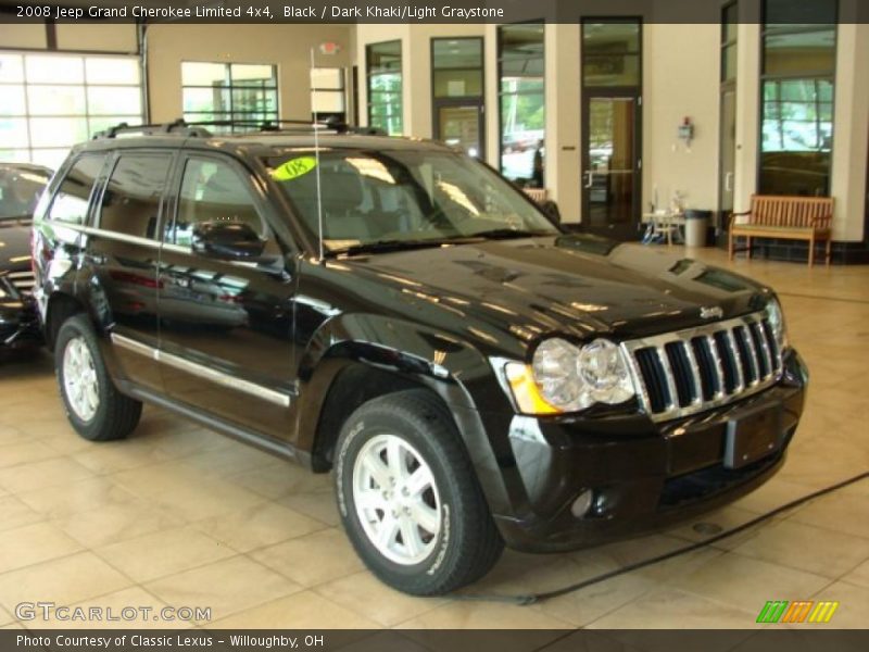 Black / Dark Khaki/Light Graystone 2008 Jeep Grand Cherokee Limited 4x4