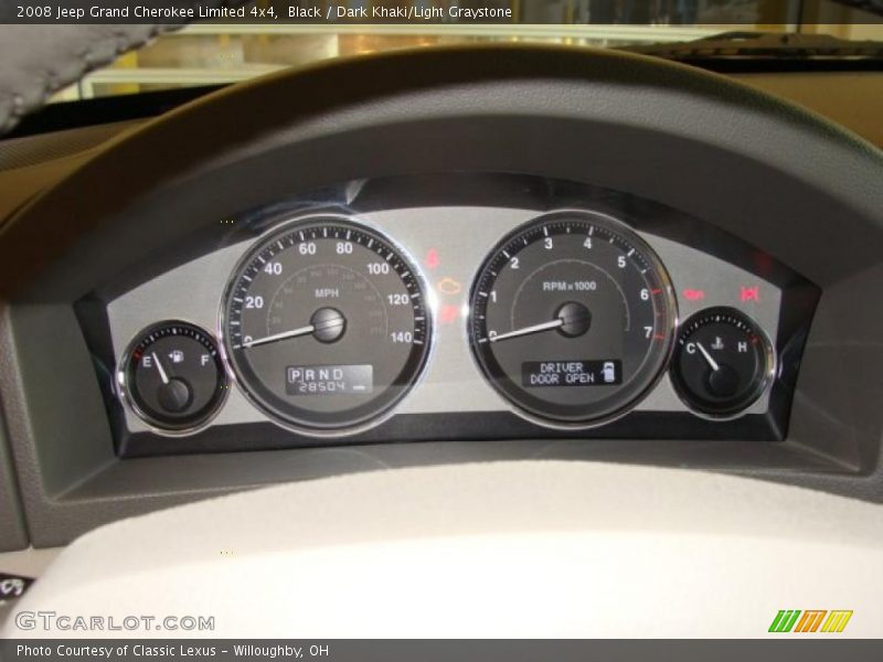 Black / Dark Khaki/Light Graystone 2008 Jeep Grand Cherokee Limited 4x4