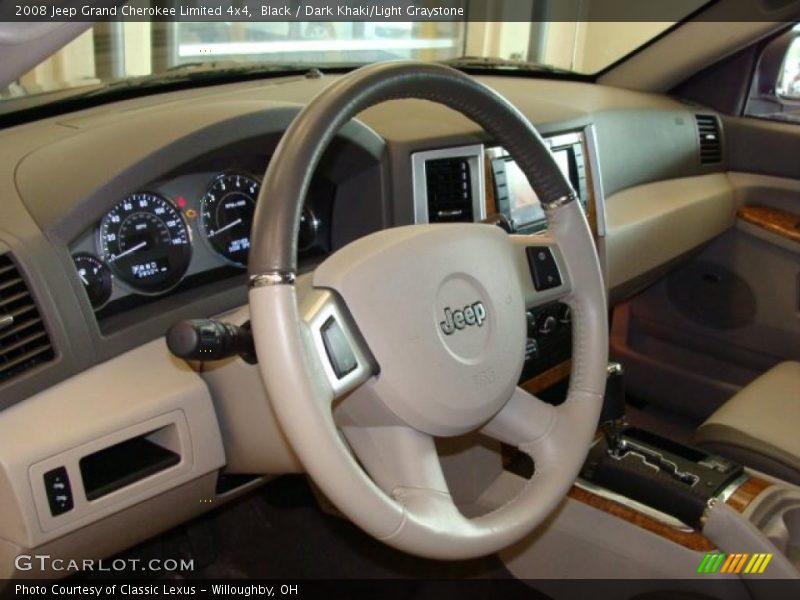 Black / Dark Khaki/Light Graystone 2008 Jeep Grand Cherokee Limited 4x4
