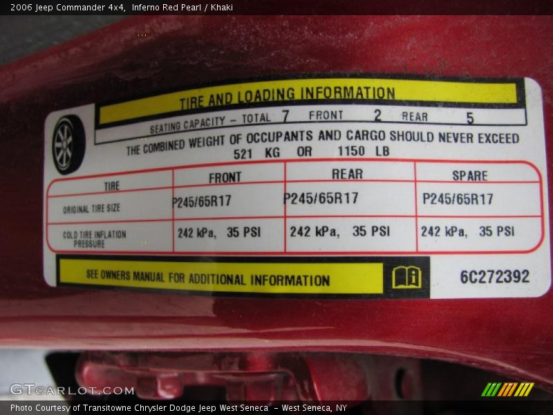 Inferno Red Pearl / Khaki 2006 Jeep Commander 4x4