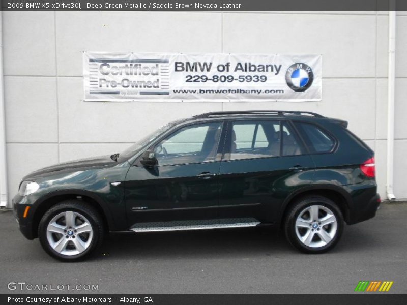 Deep Green Metallic / Saddle Brown Nevada Leather 2009 BMW X5 xDrive30i