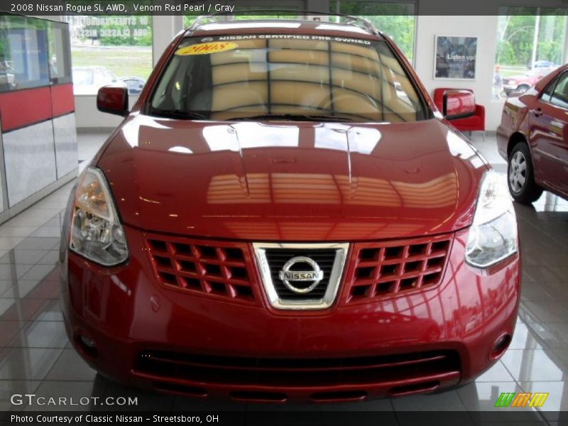 Venom Red Pearl / Gray 2008 Nissan Rogue SL AWD