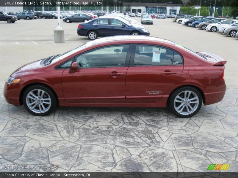 Habanero Red Pearl / Black 2007 Honda Civic Si Sedan