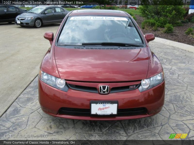 Habanero Red Pearl / Black 2007 Honda Civic Si Sedan