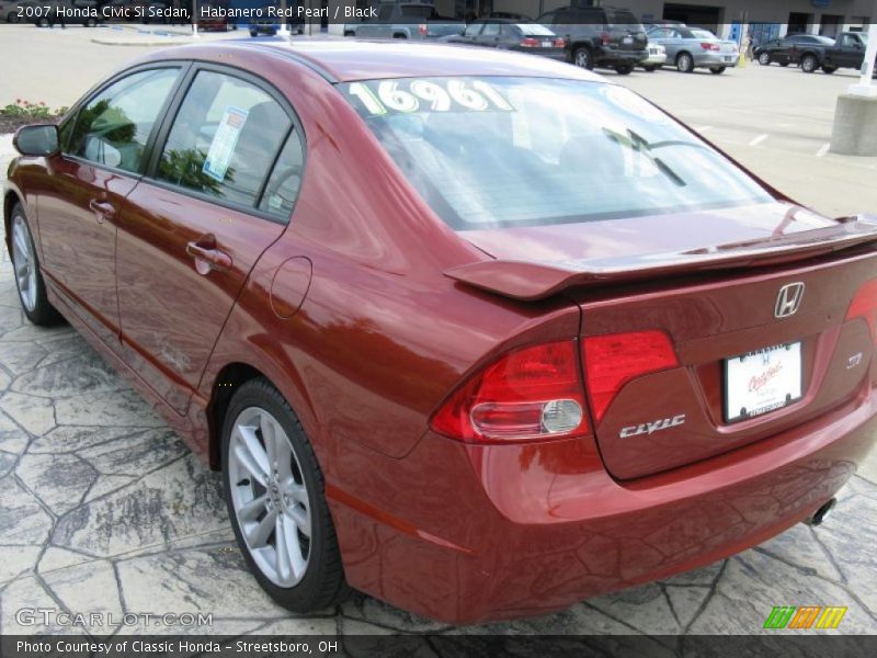 Habanero Red Pearl / Black 2007 Honda Civic Si Sedan