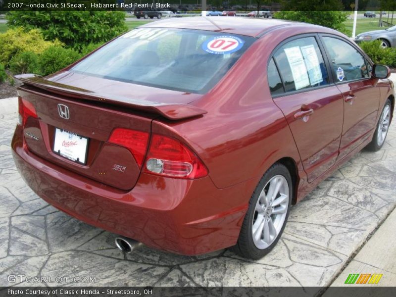 Habanero Red Pearl / Black 2007 Honda Civic Si Sedan