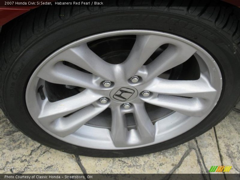 Habanero Red Pearl / Black 2007 Honda Civic Si Sedan