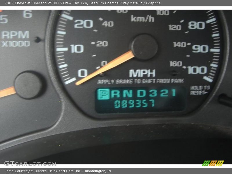 Medium Charcoal Gray Metallic / Graphite 2002 Chevrolet Silverado 2500 LS Crew Cab 4x4