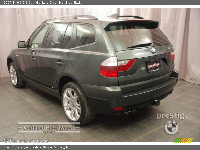 Highland Green Metallic / Black 2007 BMW X3 3.0si