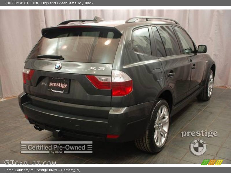 Highland Green Metallic / Black 2007 BMW X3 3.0si