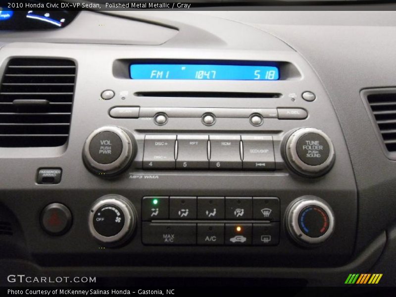 Polished Metal Metallic / Gray 2010 Honda Civic DX-VP Sedan