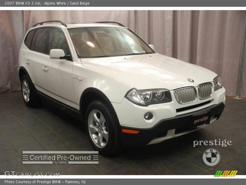 Alpine White / Sand Beige 2007 BMW X3 3.0si