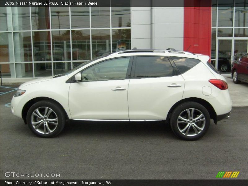 Glacier Pearl / Beige 2009 Nissan Murano LE AWD