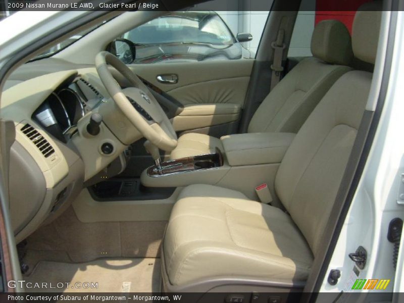 Glacier Pearl / Beige 2009 Nissan Murano LE AWD