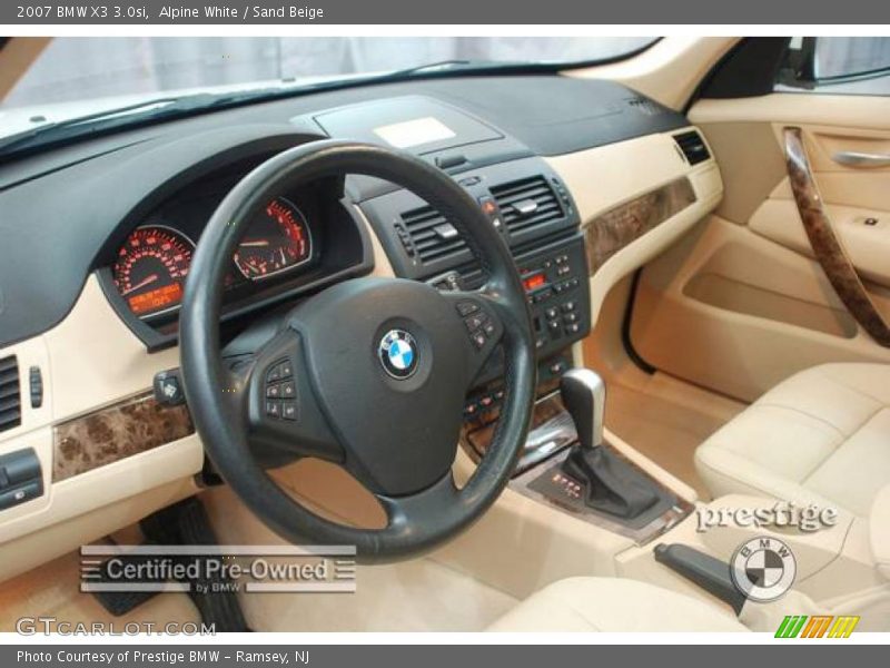 Alpine White / Sand Beige 2007 BMW X3 3.0si