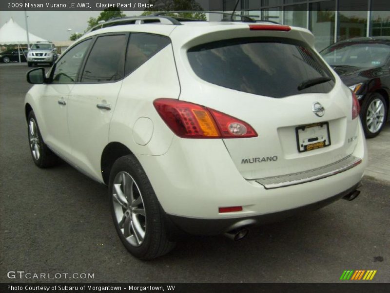 Glacier Pearl / Beige 2009 Nissan Murano LE AWD