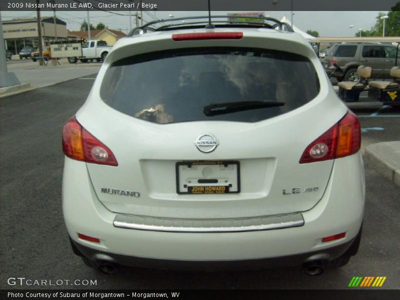 Glacier Pearl / Beige 2009 Nissan Murano LE AWD