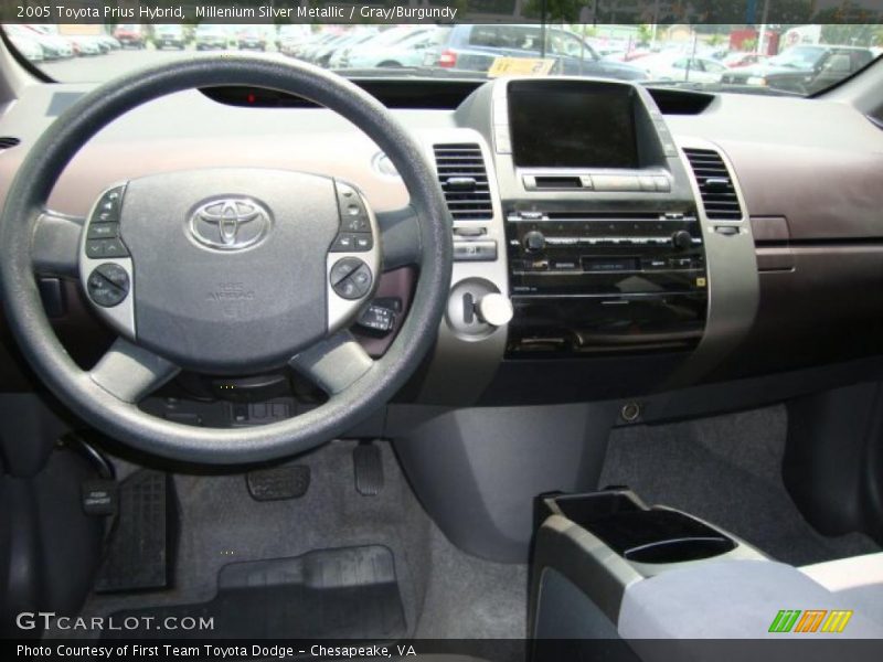 Millenium Silver Metallic / Gray/Burgundy 2005 Toyota Prius Hybrid