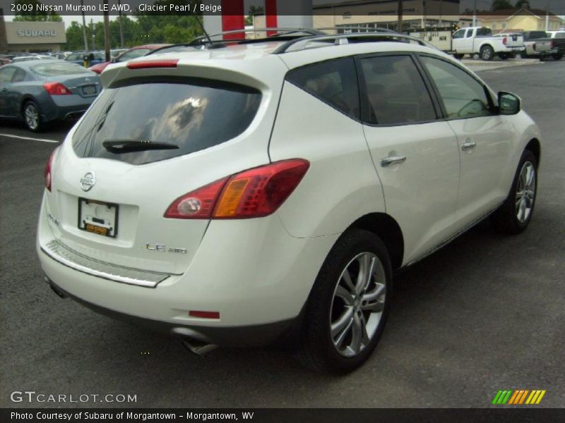 Glacier Pearl / Beige 2009 Nissan Murano LE AWD