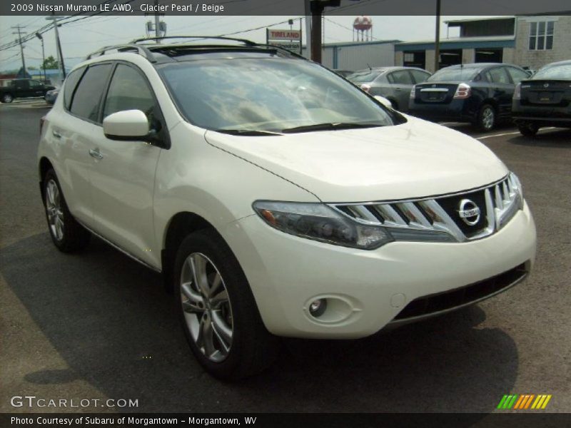 Glacier Pearl / Beige 2009 Nissan Murano LE AWD