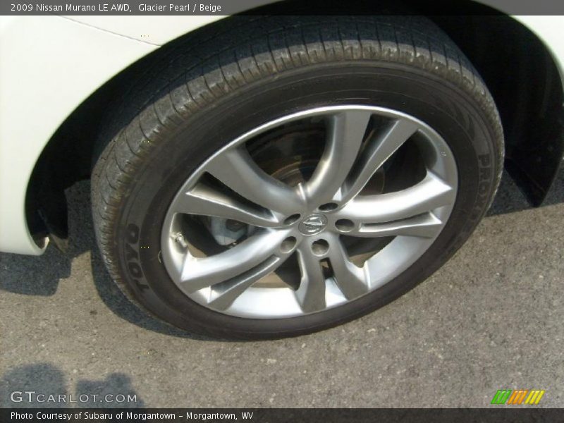 Glacier Pearl / Beige 2009 Nissan Murano LE AWD