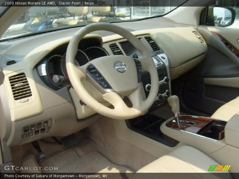 Glacier Pearl / Beige 2009 Nissan Murano LE AWD