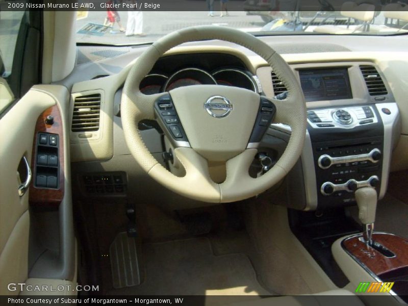 Glacier Pearl / Beige 2009 Nissan Murano LE AWD