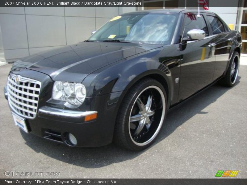 Brilliant Black / Dark Slate Gray/Light Graystone 2007 Chrysler 300 C HEMI