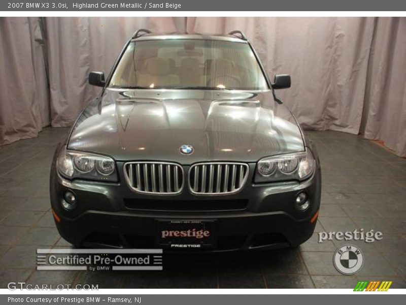 Highland Green Metallic / Sand Beige 2007 BMW X3 3.0si